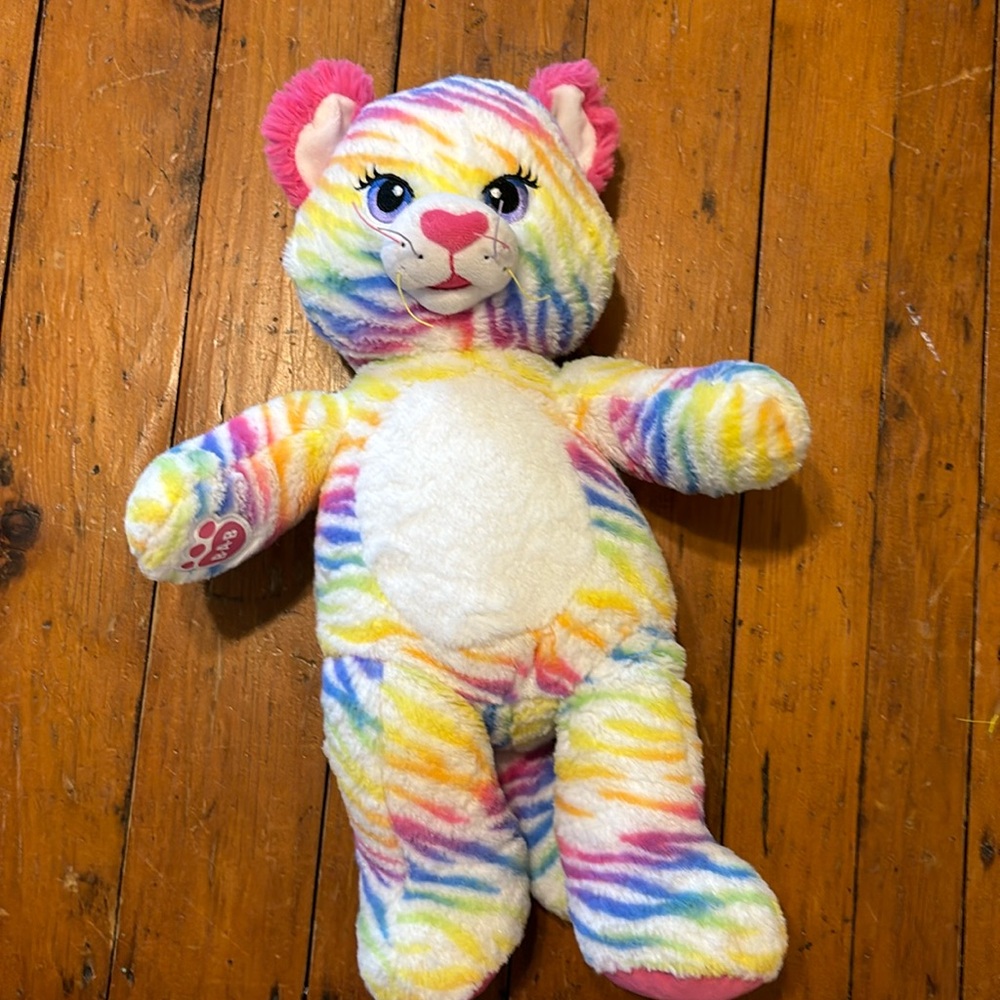 Build-A-Bear Rainbow Striped Kitty Cat
